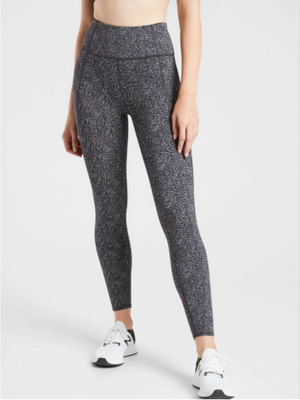 Women's Athleta Lightning Static 7/8 Tight Black/White Size S w/Stash Pockets